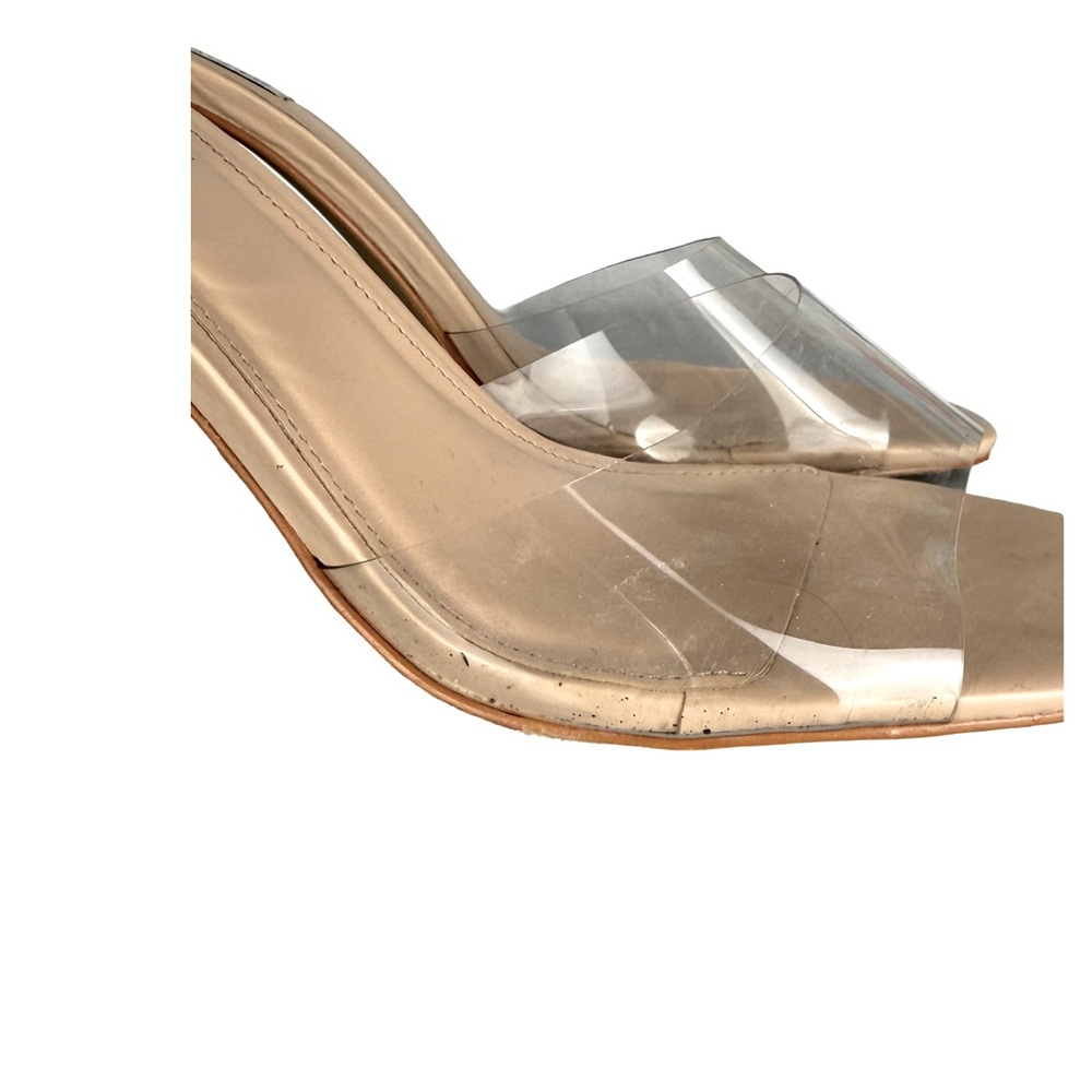 Steve Madden Tolly Clear Lucite High Heel Slip on Open Toe Dress Sandals - Picture 10 of 10